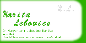 marita lebovics business card